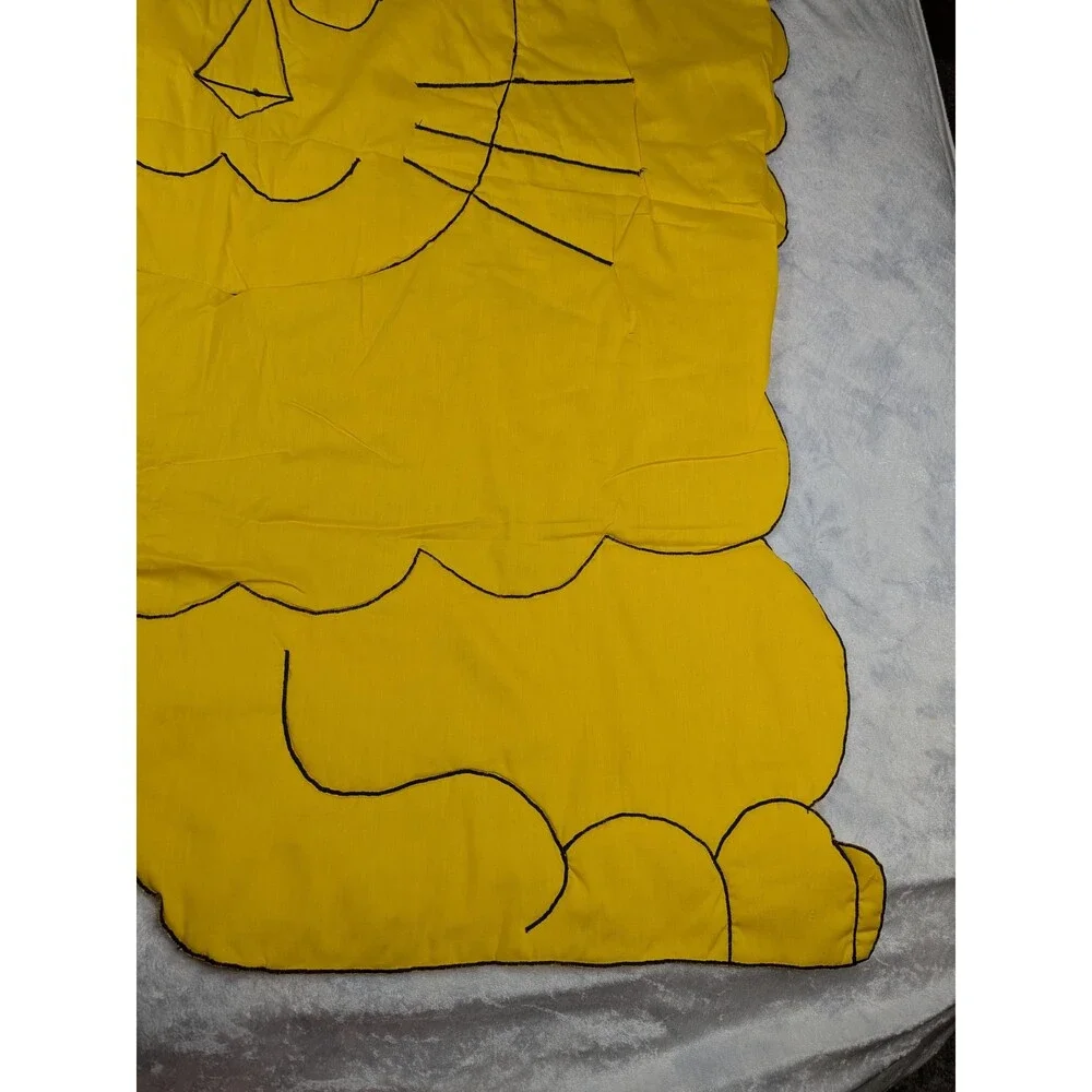 Vintage Lion Baby Blanket Quilt lHandmade Throw Animal Nursery 70s Wall Hanging